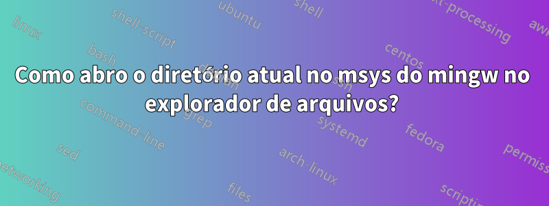 Como abro o diretório atual no msys do mingw no explorador de arquivos?