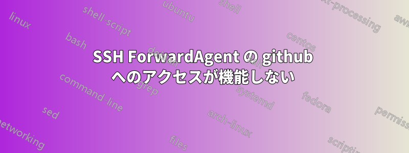 SSH ForwardAgent の github へのアクセスが機能しない