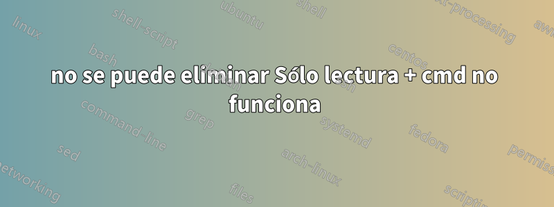 no se puede eliminar Sólo lectura + cmd no funciona