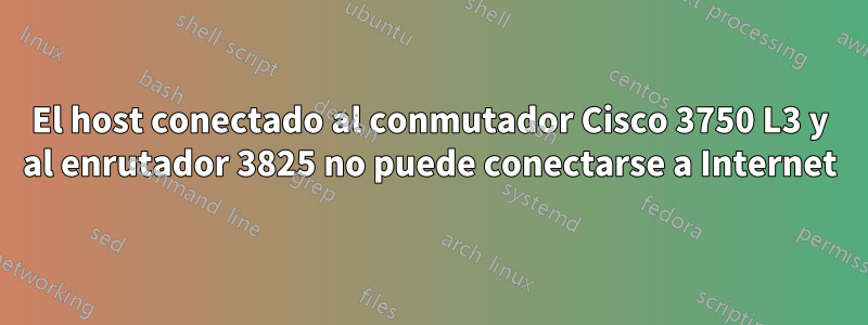 El host conectado al conmutador Cisco 3750 L3 y al enrutador 3825 no puede conectarse a Internet