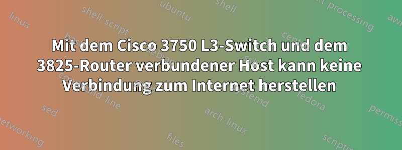 Mit dem Cisco 3750 L3-Switch und dem 3825-Router verbundener Host kann keine Verbindung zum Internet herstellen