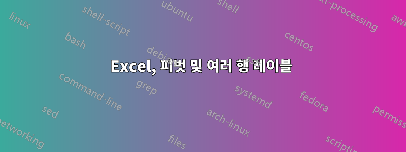 Excel, 피벗 및 여러 행 레이블