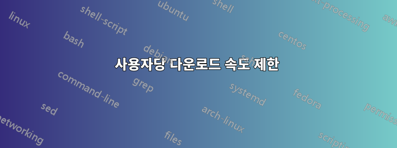 사용자당 다운로드 속도 제한