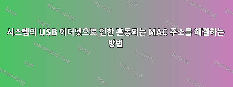 시스템의 USB 이더넷으로 인한 혼동되는 MAC 주소를 해결하는 방법