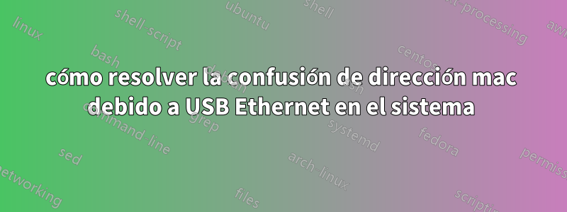 cómo resolver la confusión de dirección mac debido a USB Ethernet en el sistema