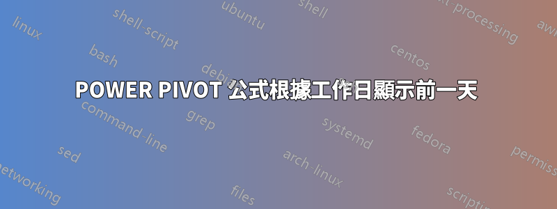 POWER PIVOT 公式根據工作日顯示前一天