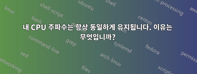 내 CPU 주파수는 항상 동일하게 유지됩니다. 이유는 무엇입니까?