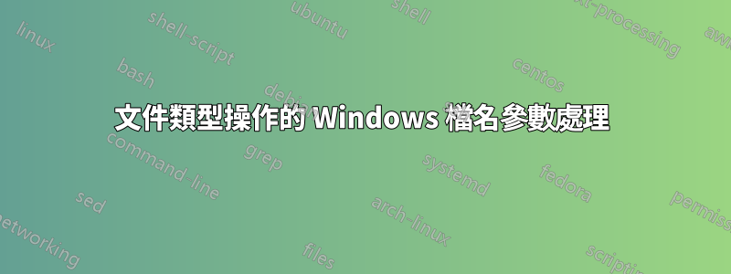 文件類型操作的 Windows 檔名參數處理