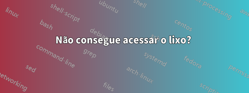 Não consegue acessar o lixo?