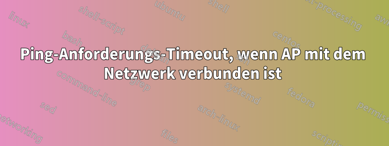 Ping-Anforderungs-Timeout, wenn AP mit dem Netzwerk verbunden ist