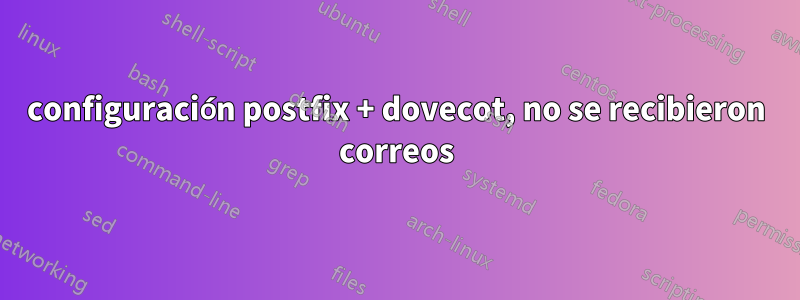 configuración postfix + dovecot, no se recibieron correos