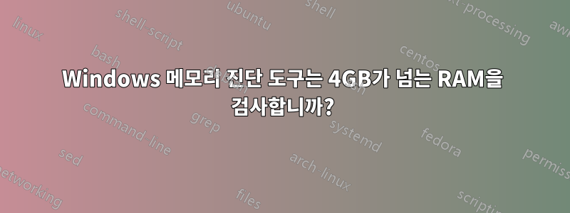 Windows 메모리 진단 도구는 4GB가 넘는 RAM을 검사합니까?