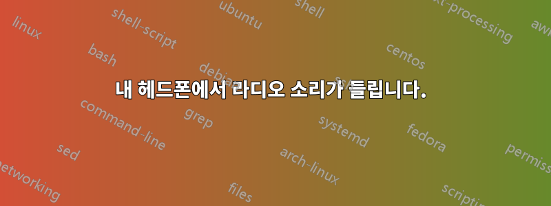 내 헤드폰에서 라디오 소리가 들립니다. 