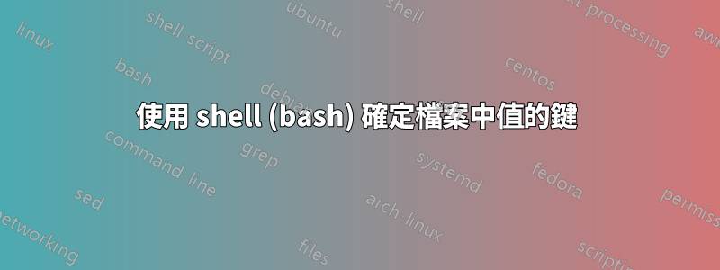 使用 shell (bash) 確定檔案中值的鍵