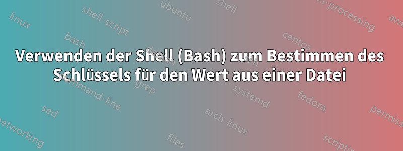 Verwenden der Shell (Bash) zum Bestimmen des Schlüssels für den Wert aus einer Datei