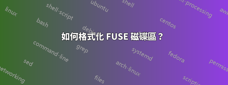 如何格式化 FUSE 磁碟區？