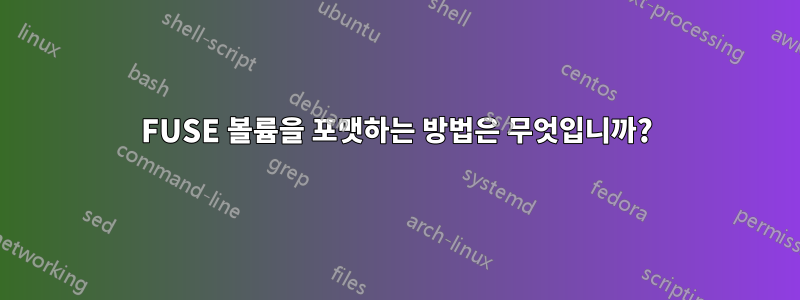 FUSE 볼륨을 포맷하는 방법은 무엇입니까?