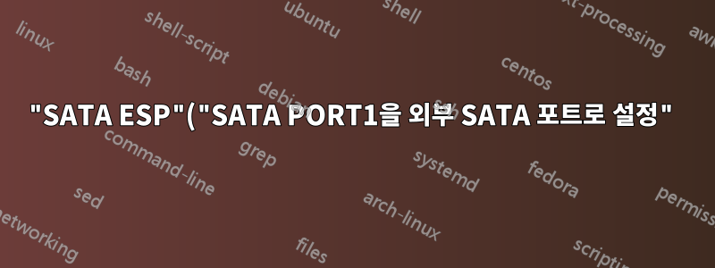 "SATA ESP"("SATA PORT1을 외부 SATA 포트로 설정")는 무엇을 합니까?