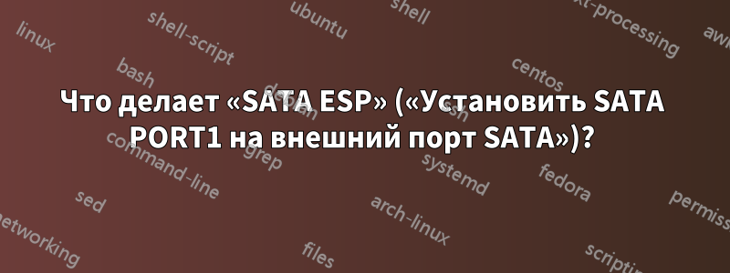 Что делает «SATA ESP» («Установить SATA PORT1 на внешний порт SATA»)?