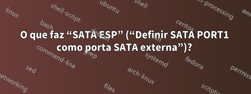 O que faz “SATA ESP” (“Definir SATA PORT1 como porta SATA externa”)?