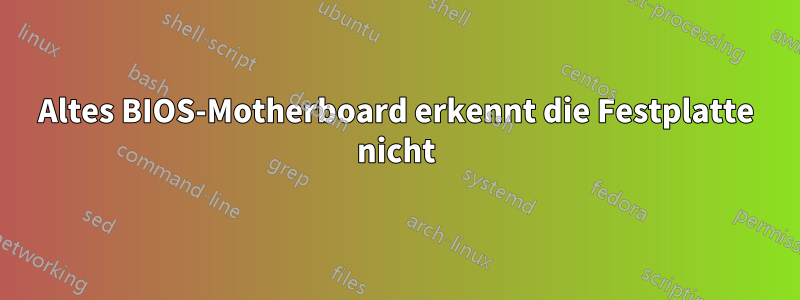 Altes BIOS-Motherboard erkennt die Festplatte nicht