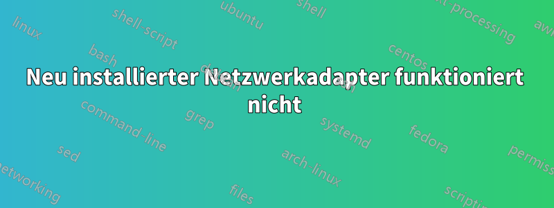Neu installierter Netzwerkadapter funktioniert nicht