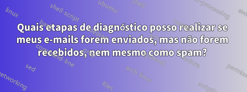 Quais etapas de diagnóstico posso realizar se meus e-mails forem enviados, mas não forem recebidos, nem mesmo como spam?