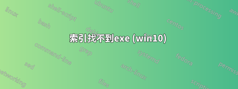 索引找不到exe (win10)