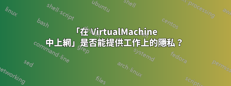 「在 VirtualMachine 中上網」是否能提供工作上的隱私？