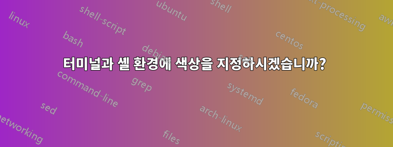 터미널과 셸 환경에 색상을 지정하시겠습니까?