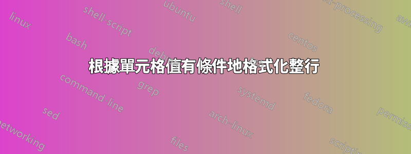 根據單元格值有條件地格式化整行