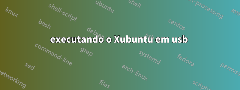 executando o Xubuntu em usb
