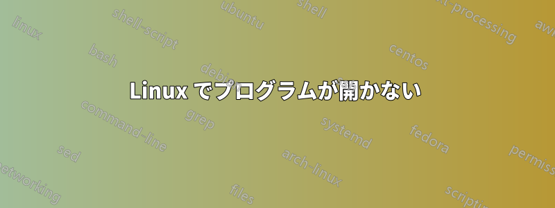 Linux でプログラムが開かない