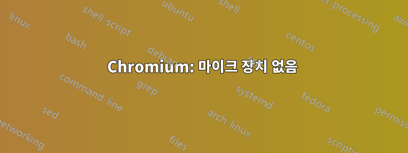Chromium: 마이크 장치 없음