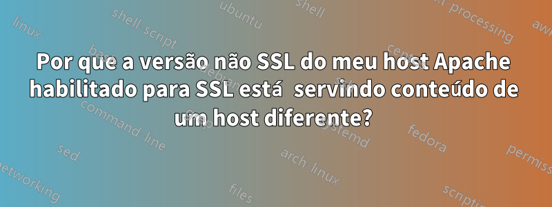 Por que a versão não SSL do meu host Apache habilitado para SSL está servindo conteúdo de um host diferente?