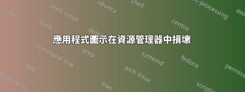 應用程式圖示在資源管理器中損壞