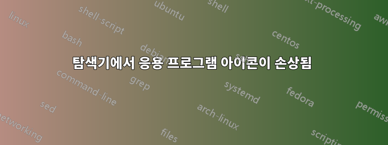 탐색기에서 응용 프로그램 아이콘이 손상됨