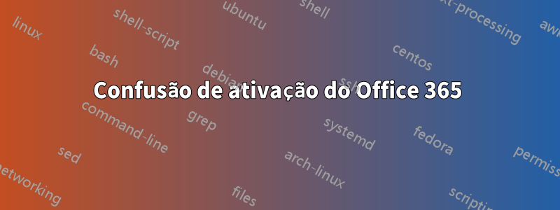 Confusão de ativação do Office 365