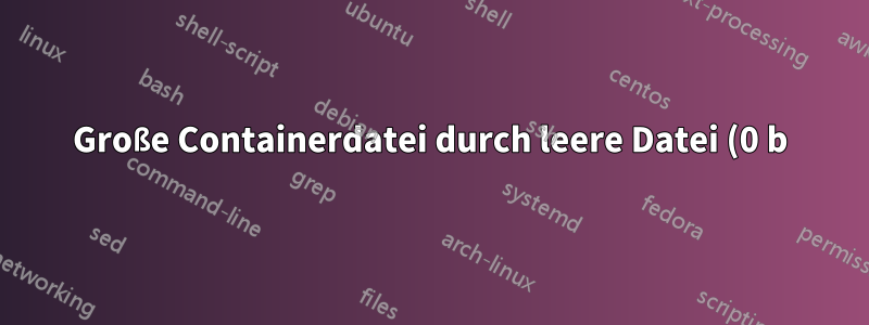 Große Containerdatei durch leere Datei (0 b) auf externem NTFS-Volume überschrieben