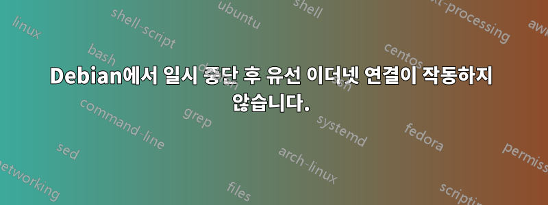 Debian에서 일시 중단 후 유선 이더넷 연결이 작동하지 않습니다.