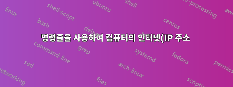 명령줄을 사용하여 컴퓨터의 인터넷(IP 주소) 위치를 얻는 방법은 무엇입니까?