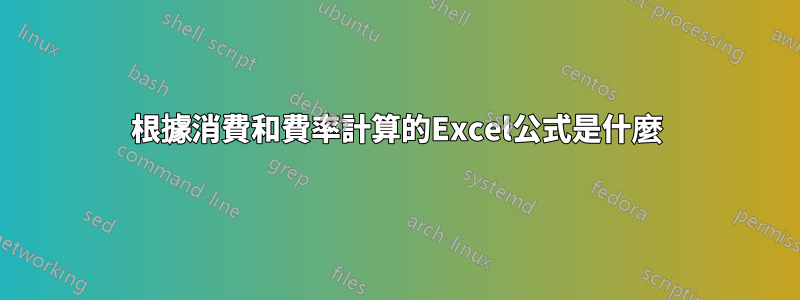 根據消費和費率計算的Excel公式是什麼
