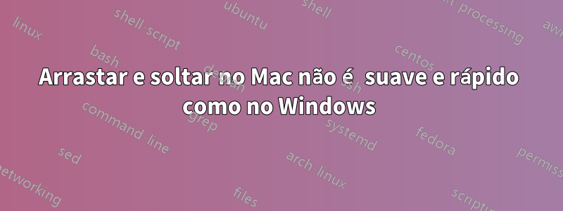 Arrastar e soltar no Mac não é suave e rápido como no Windows