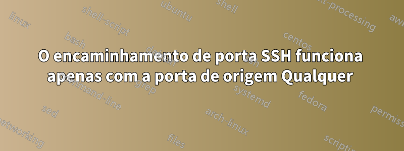 O encaminhamento de porta SSH funciona apenas com a porta de origem Qualquer