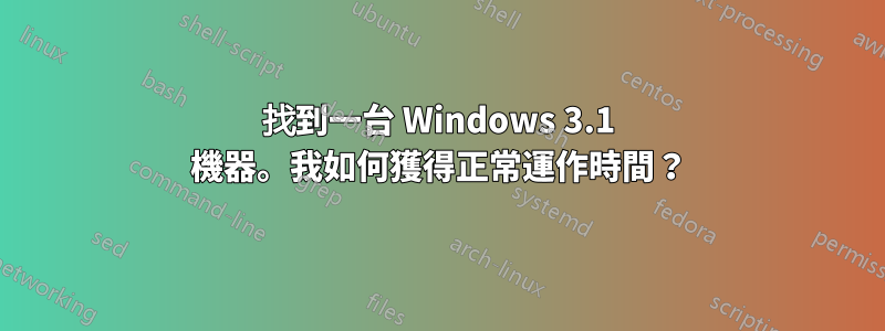 找到一台 Windows 3.1 機器。我如何獲得正常運作時間？