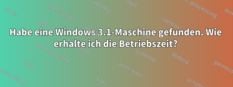 Habe eine Windows 3.1-Maschine gefunden. Wie erhalte ich die Betriebszeit?