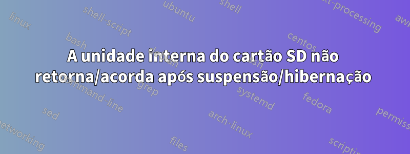 A unidade interna do cartão SD não retorna/acorda após suspensão/hibernação