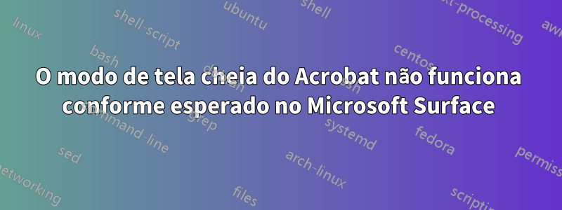 O modo de tela cheia do Acrobat não funciona conforme esperado no Microsoft Surface