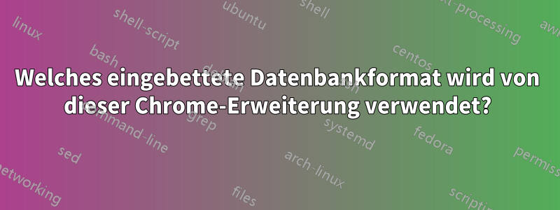 Welches eingebettete Datenbankformat wird von dieser Chrome-Erweiterung verwendet?