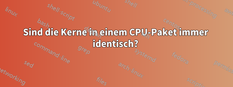 Sind die Kerne in einem CPU-Paket immer identisch?